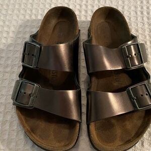 Birkenstock Arizona Softbed Metallic Double Strap Sandals